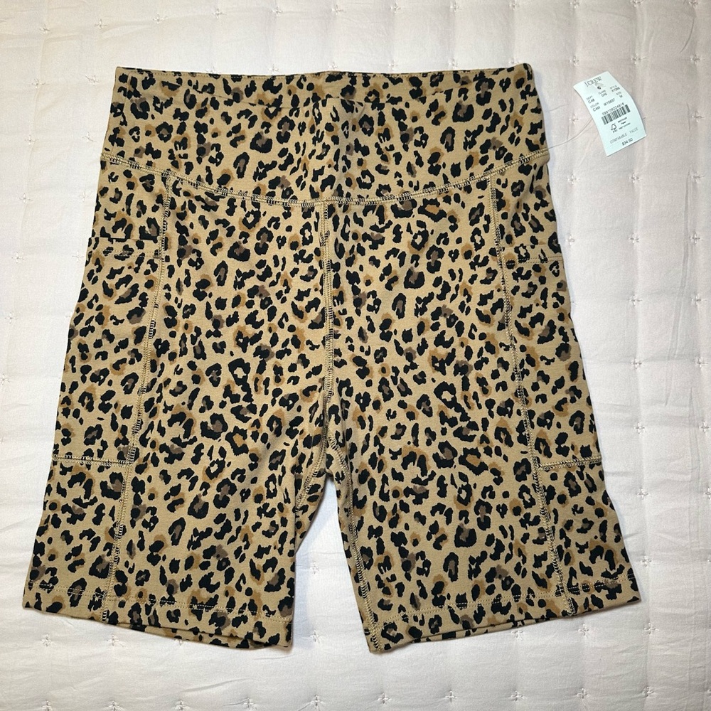 J. Crew Tan and Black Leopard Print Shorts